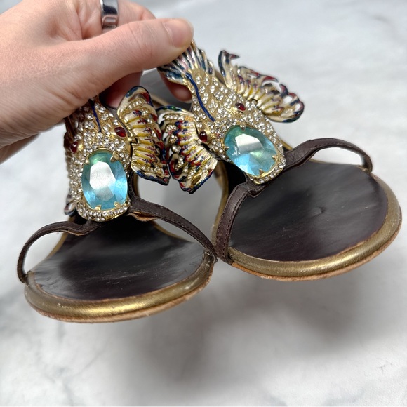 Giuseppe Zanotti Vintage Y2K Iconic Lionfish Embellished Sandal Heels Rare 38 - Picture 7 of 16